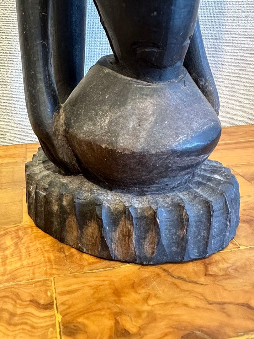 マコンデ彫刻　古美術　アフリカ　黒檀　木彫　民藝　民芸　彫刻