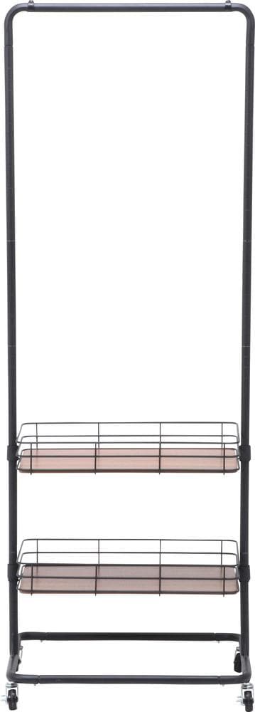 ハンガーラック　ＢＫ 　ブラック　スチールと木板がかっこいい幅60cm