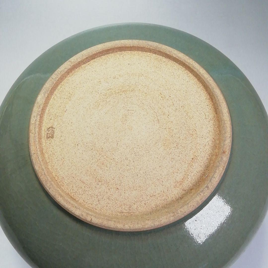 Ｓ５３０　水指　『多田青磁』『田村雲洞作』『平水指』　共箱　茶道具