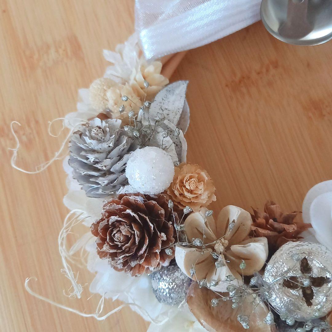 No143 ちっちゃいけど 存在感！ ホワイトクリスマスリース❄︎.2024