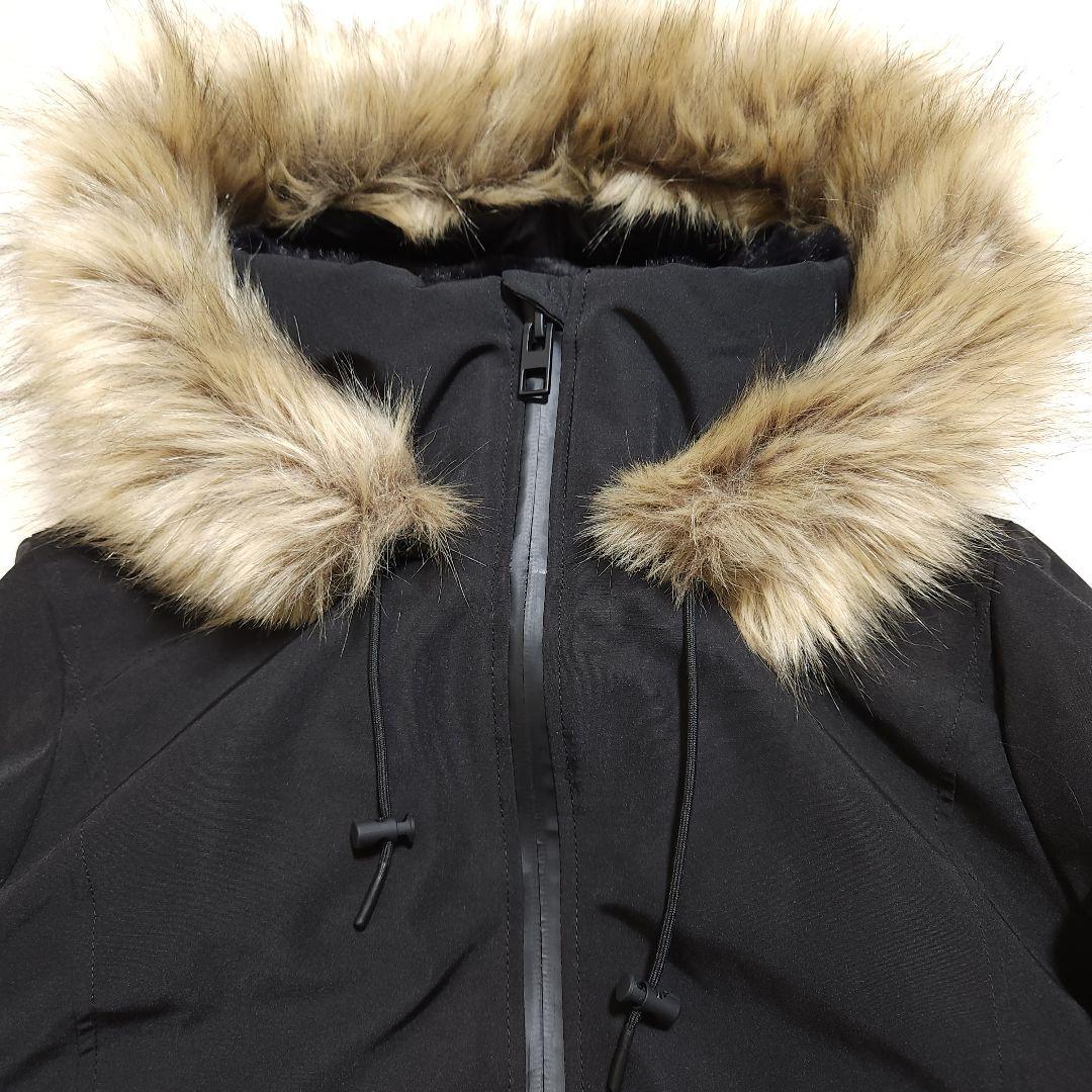 ZARA 中綿ポリエステルダウンジャケットコート 撥水 ブラック 海外Ｍ