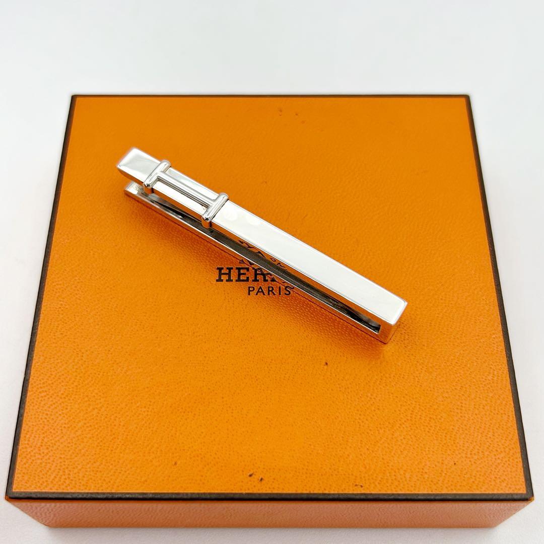 【超希少・美品】HERMES Hデザイン マネークリップ タイピン Ag925
