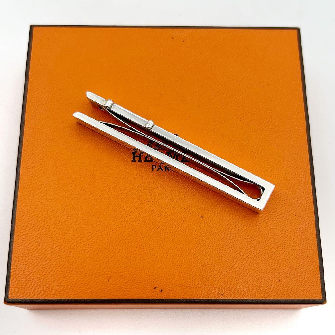 【超希少・美品】HERMES Hデザイン マネークリップ タイピン Ag925