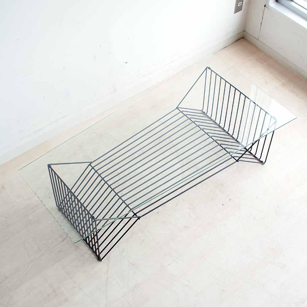 ポストモダンデザイン ガラス リビングテーブル アシンメトリー ZR24420