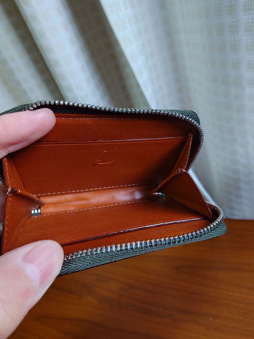 土屋鞄　ブライドル　ファスナーパース　カードケース　ダークグリーン