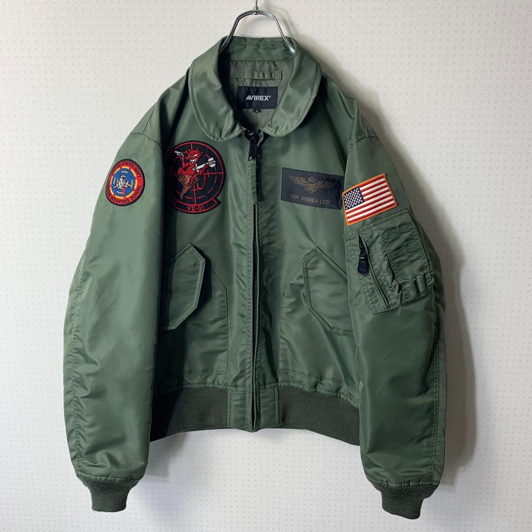 美品 AVIREX フライトジャケット L トップガン CWU36P ワッペン