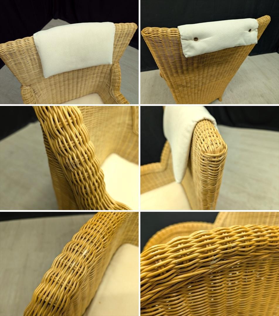 カサブランカ　ラタン 籐　シングルソファ　一人掛け　ラウンジチェア　アームチェア