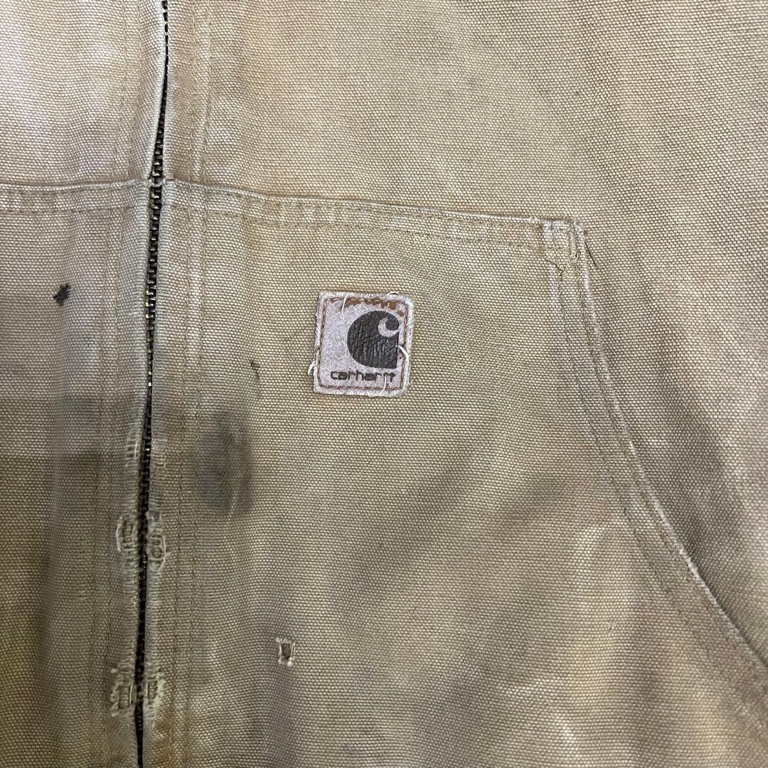 90s Carhartt カーハート ダックアクティブジャケット ベージュ ボロ