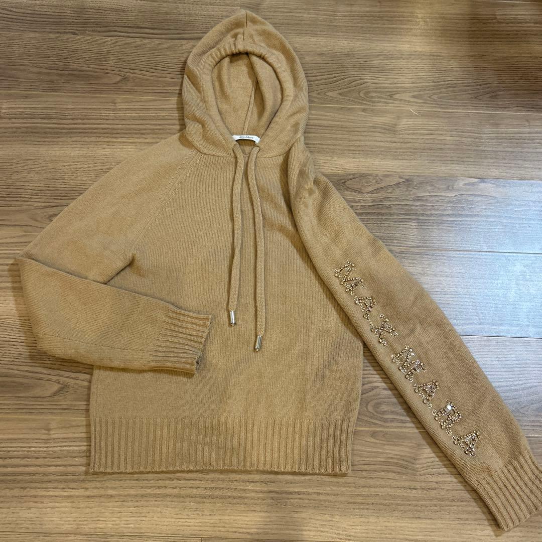 MaxMara フード付きニットセーター ベージュ