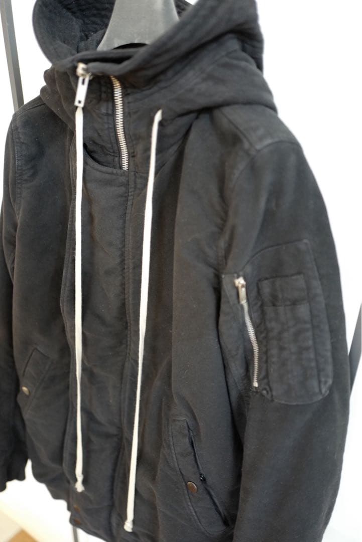 Rick Owensブラックフード付きジャンパー