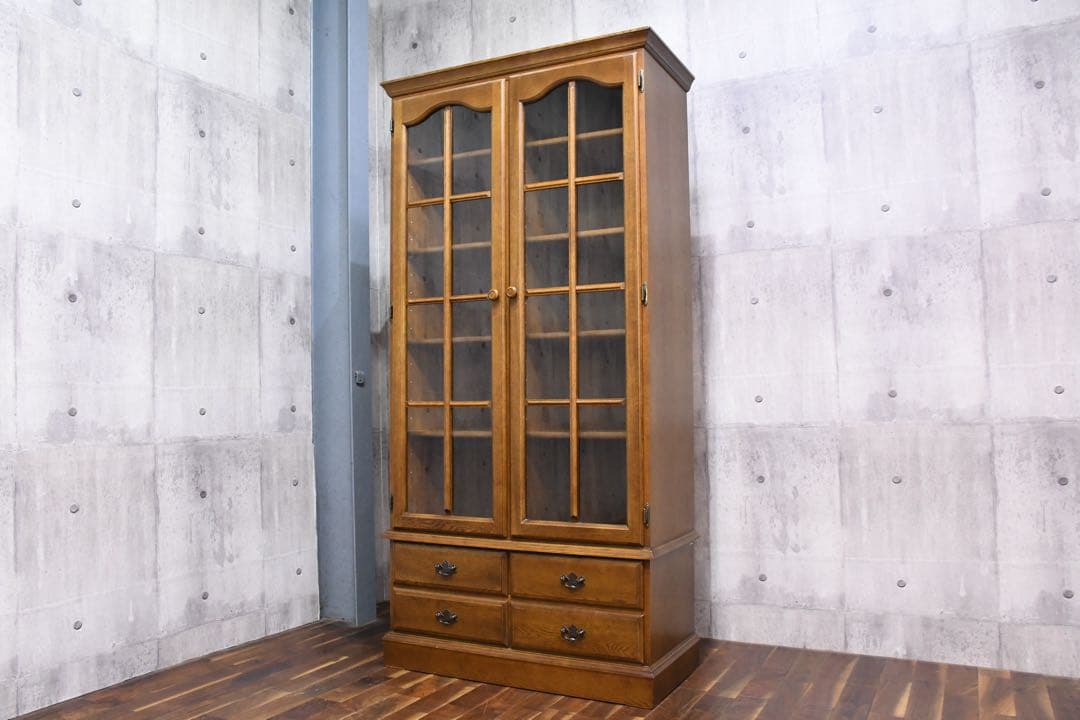 EBK64 カリモク ブックキャビネット W95cm 本棚 書斎棚 抽斗 書棚