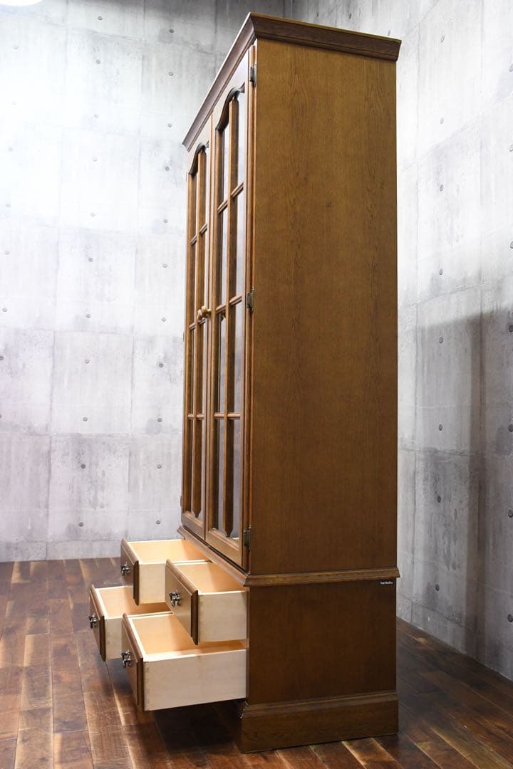 EBK64 カリモク ブックキャビネット W95cm 本棚 書斎棚 抽斗 書棚