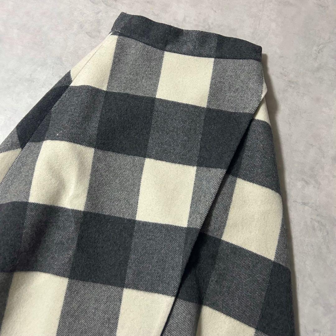 美品✨シートーキョー Elisa チェック柄ウールスカート Aライン マキシ丈