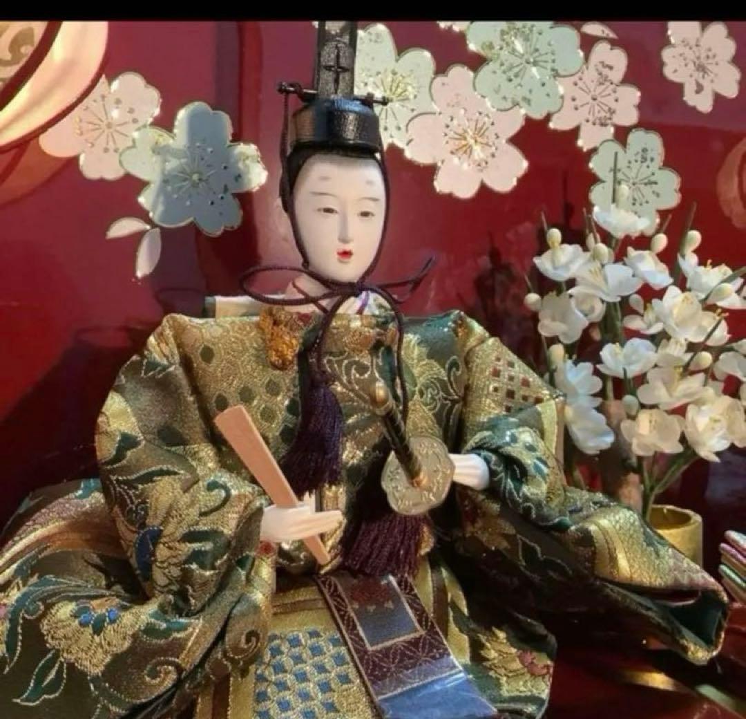 【豪華朱色金色】平成ひな飾り【女雛・男雛・親王飾台・道具】【飾り台・屏風】お
