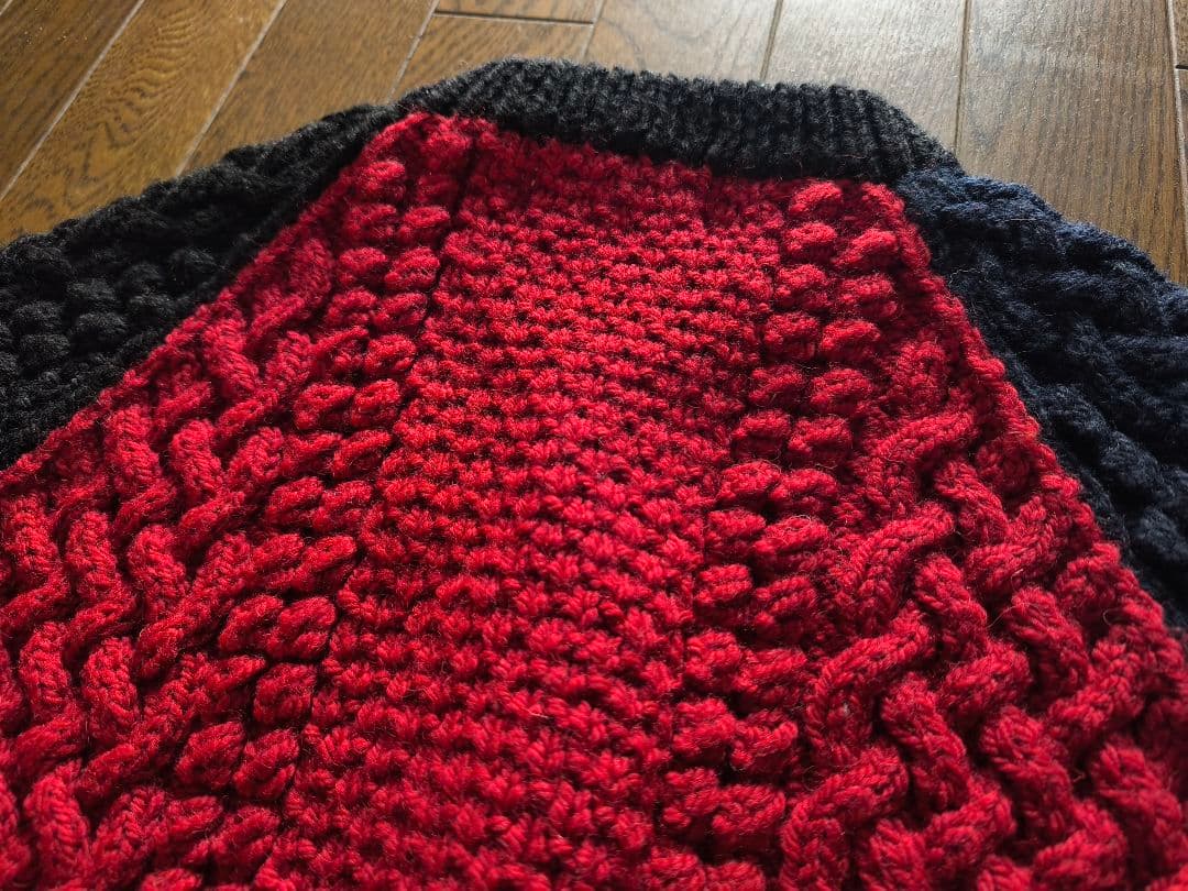 インバーアラン　クレイジーパターン　4A クルーネックカーディガン　S相当