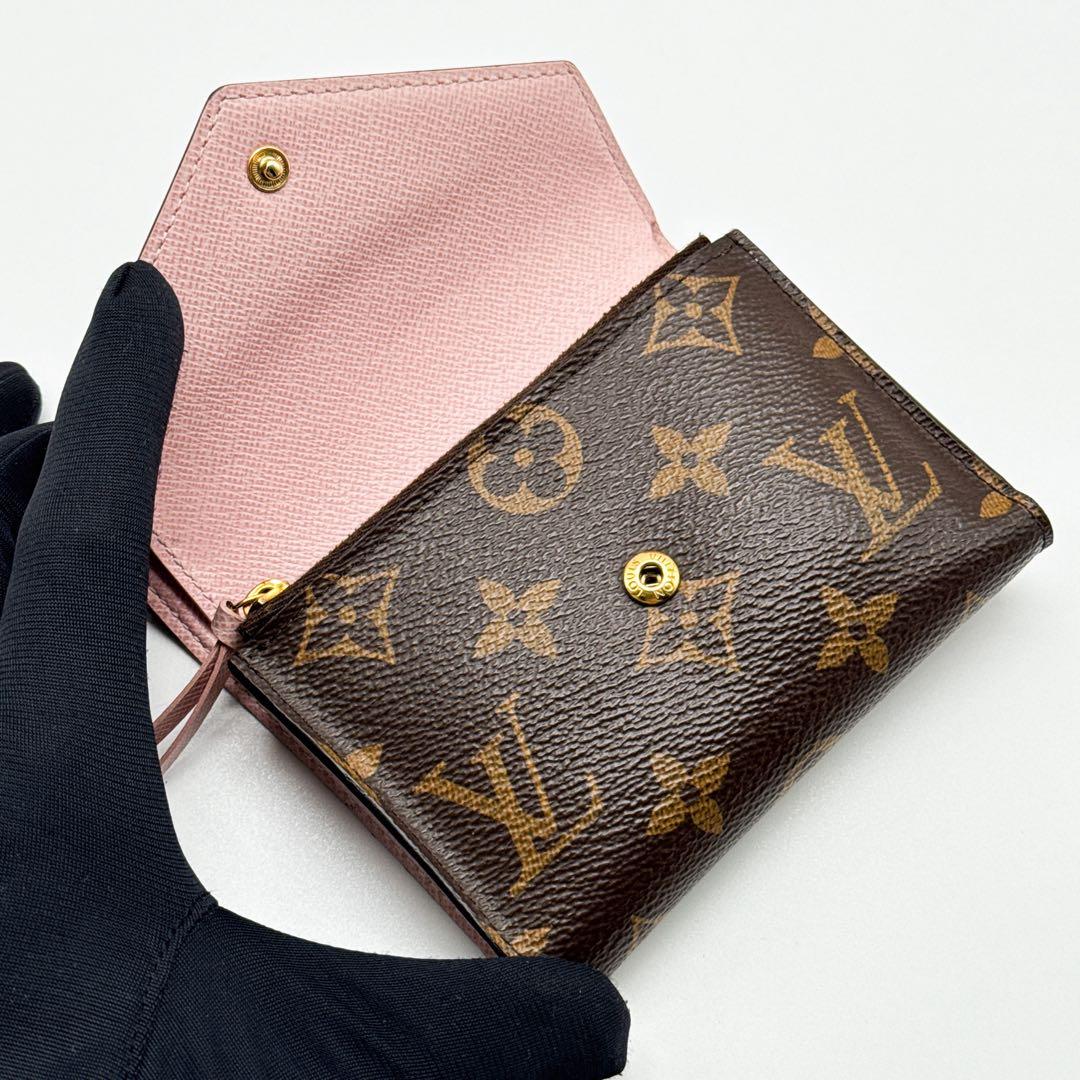 ルイヴィトン モノグラム ポルトフォイユ ヴィクトリーヌ 二つ折り 財布 ピンク