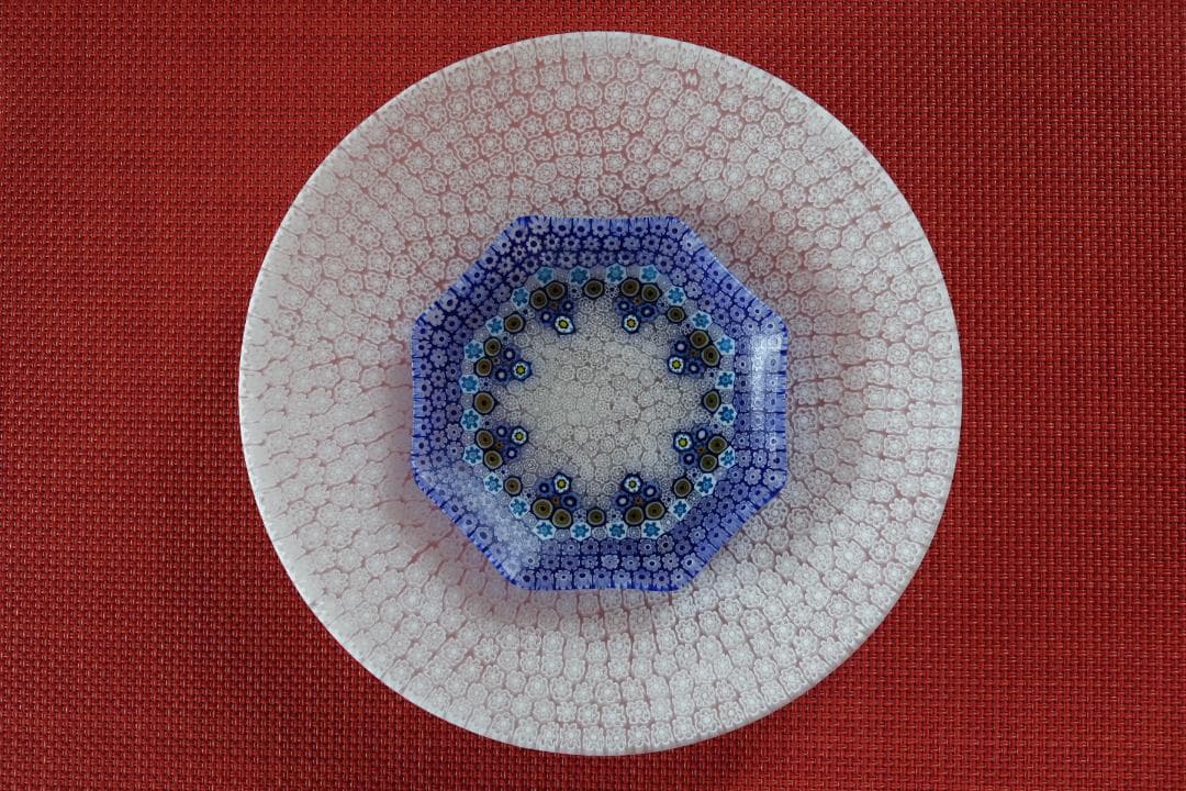 ベネチアンガラス ミルフィオリ プレート 検/メルハバ 飯塚亜裕子 江波冨士子