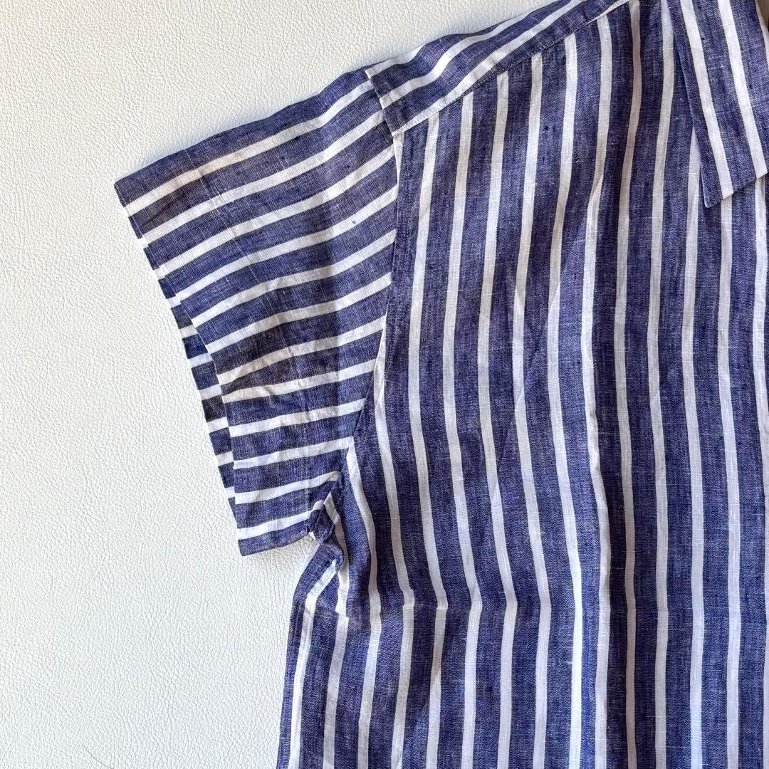 MARGARET HOWELL 22SS ワイドストライプリネン　半袖シャツ