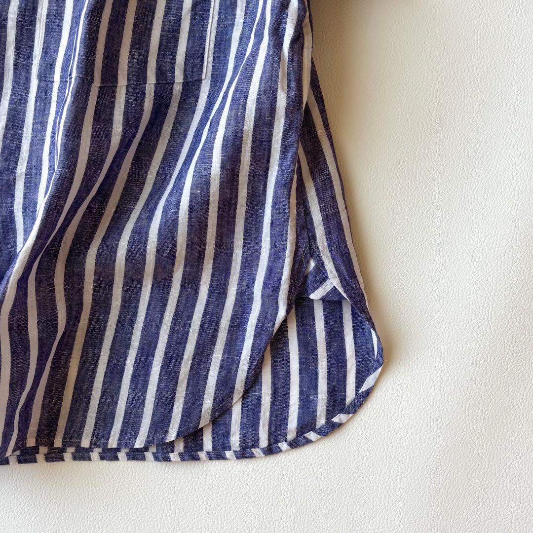 MARGARET HOWELL 22SS ワイドストライプリネン　半袖シャツ