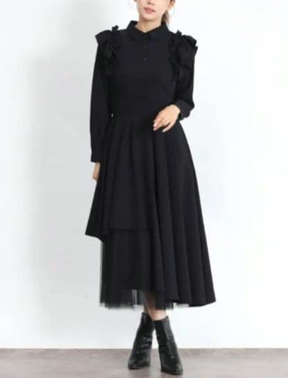 ☆新品、タグ付き☆ FENNEL シャツカラーラップフレアワンピース ヤマダヤ