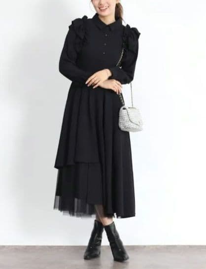 ☆新品、タグ付き☆ FENNEL シャツカラーラップフレアワンピース ヤマダヤ