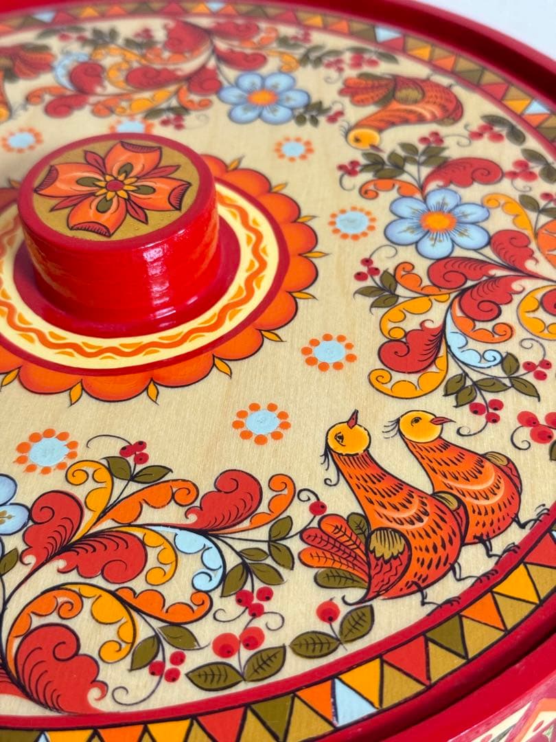 ロシア Vologda region 民芸品 小物入れ 新品未使用品