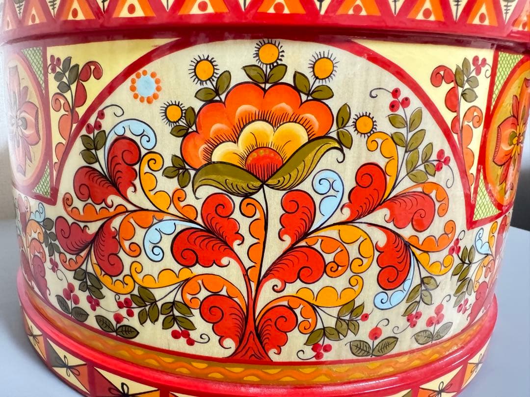 ロシア Vologda region 民芸品 小物入れ 新品未使用品