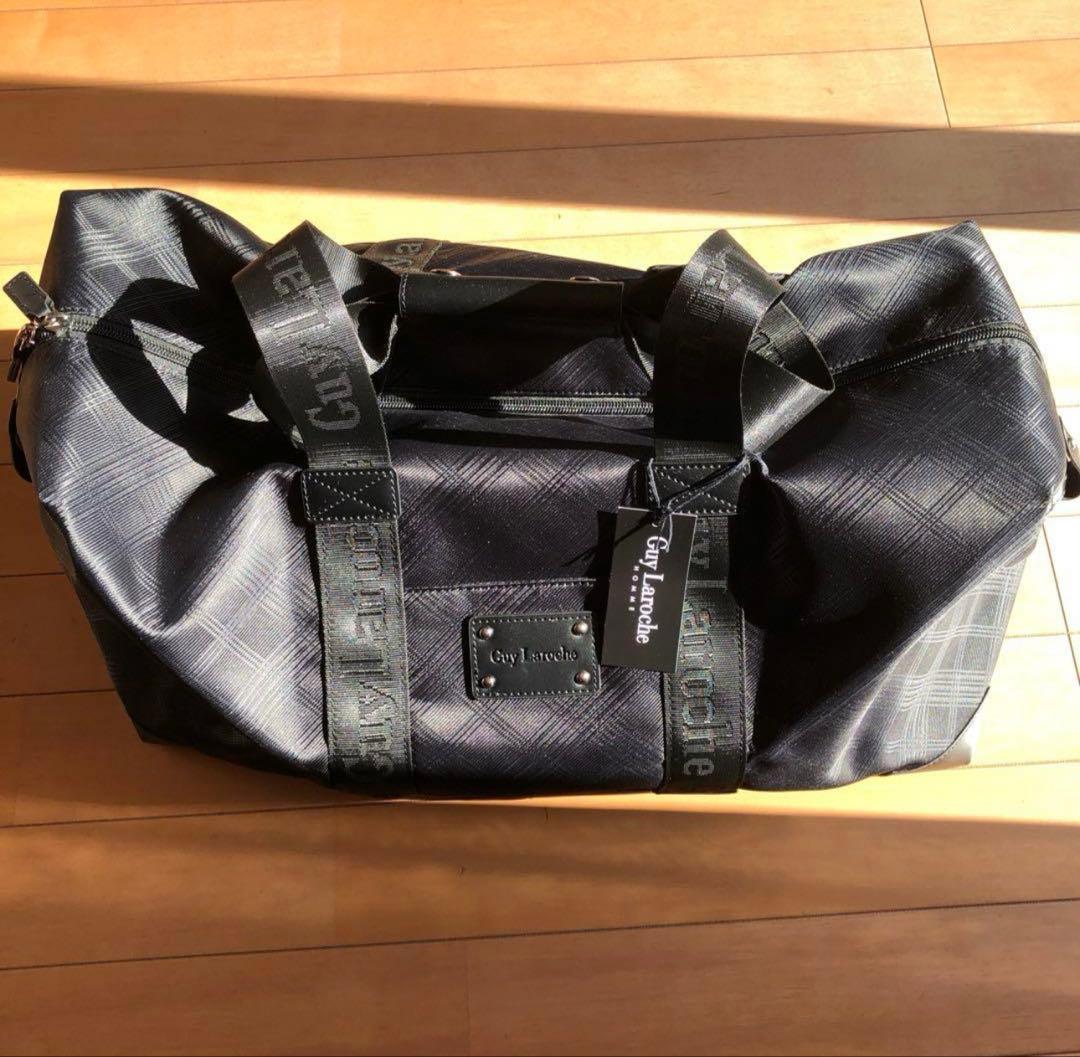 未使用ギラロッシュGuy Larocheボストンバック旅行バック　チェック柄クロ