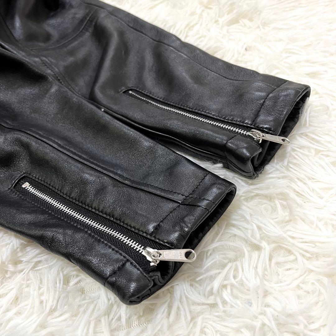 らひ様【美品】ユナイテッドアローズ ラムレザー ダブル ライダース 40 黒