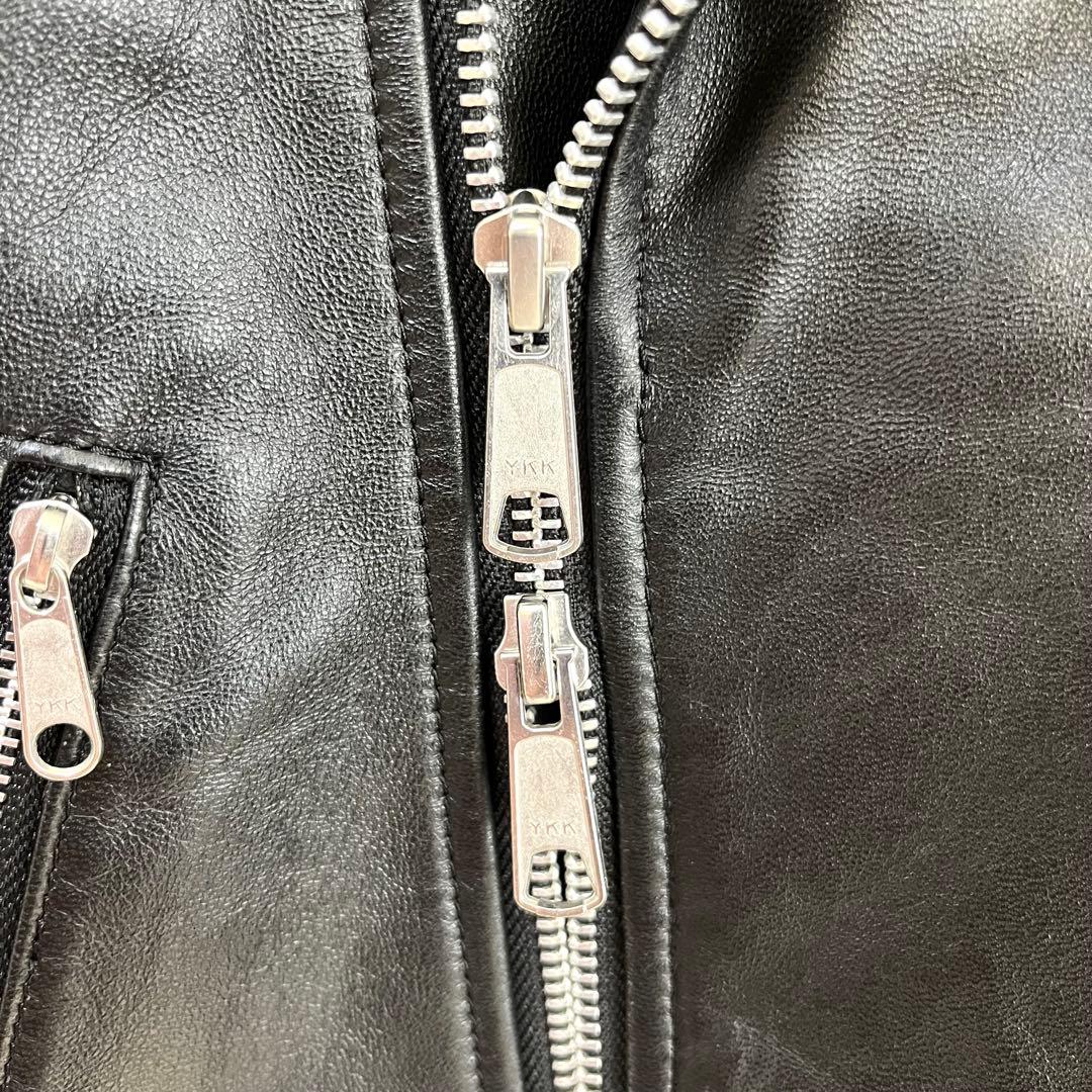 らひ様【美品】ユナイテッドアローズ ラムレザー ダブル ライダース 40 黒