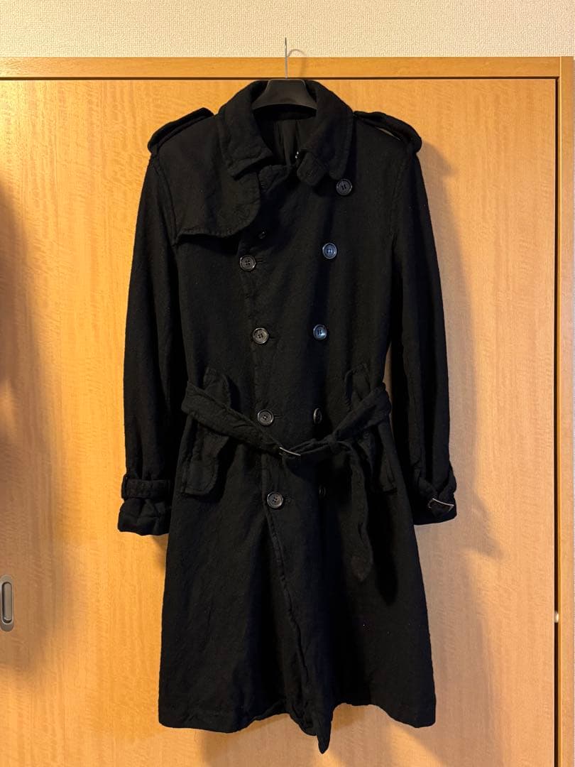 期間限定販売 HOMME des GARCONS ブラック トレンチコート SS