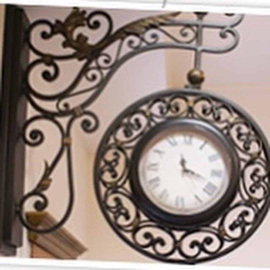 アイアン製壁掛け時計 柱時計