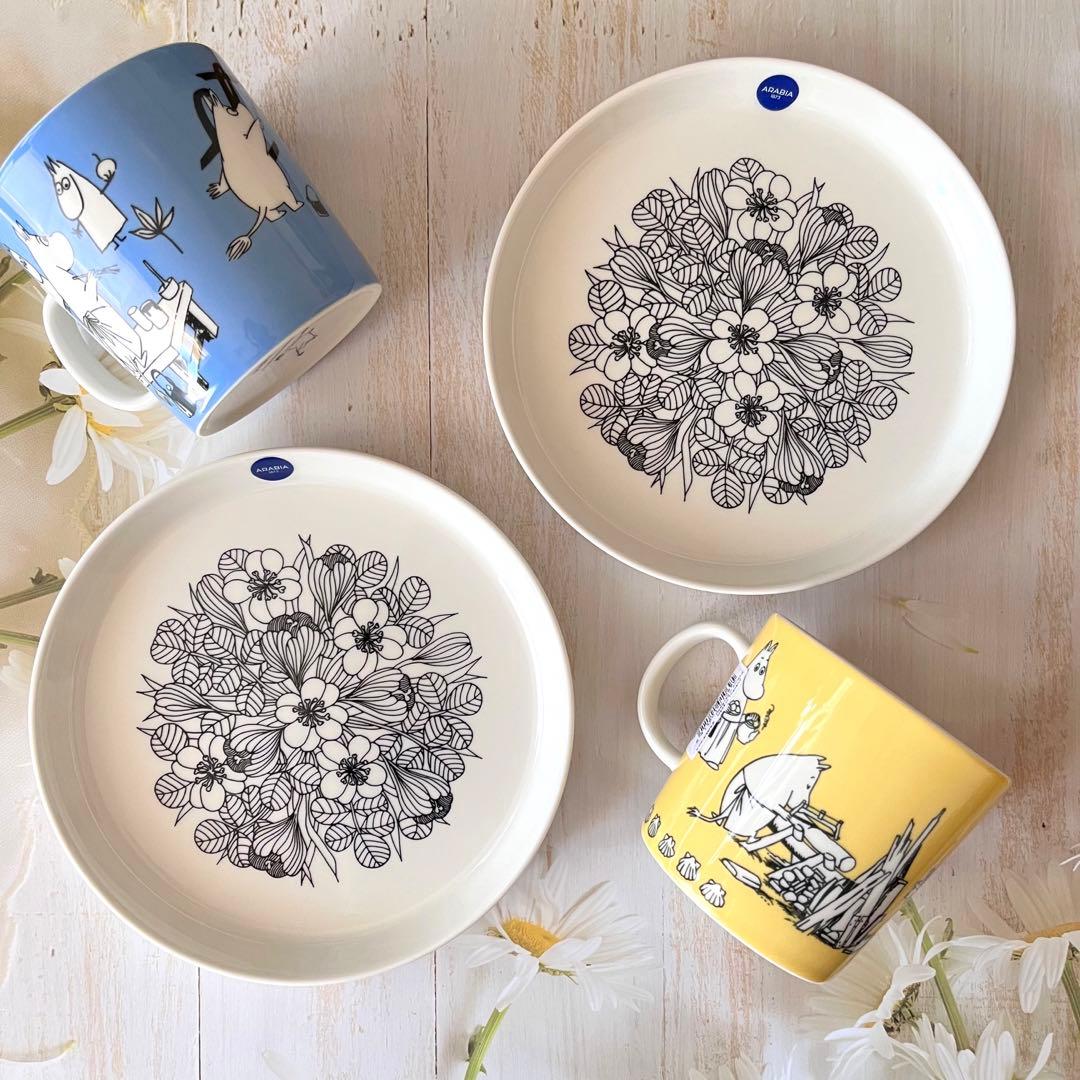 ♡アラビア　クロッカス プレート 復刻版　ムーミン　マグカップ　イエロー