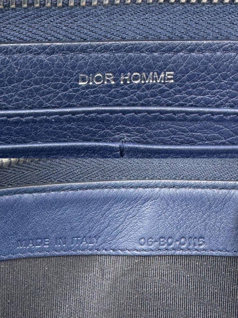 希少☆DIOR HOMME ディオールオム 長財布 CDロゴ ラウンドファスナー