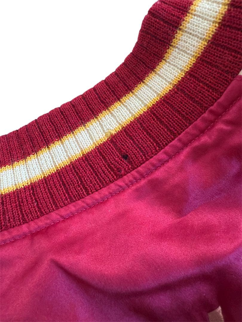 ❗️本日限定値下げ❗️虎と鷹刺繍 赤金 スカジャン 100%シルク リバーシブル