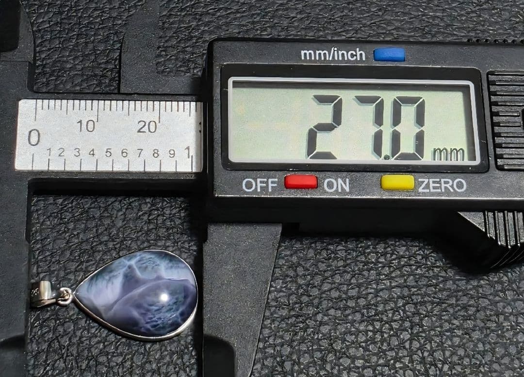 ドミニカ共和国産　ペクトライト　パープルラリマー　ペンダント　S925