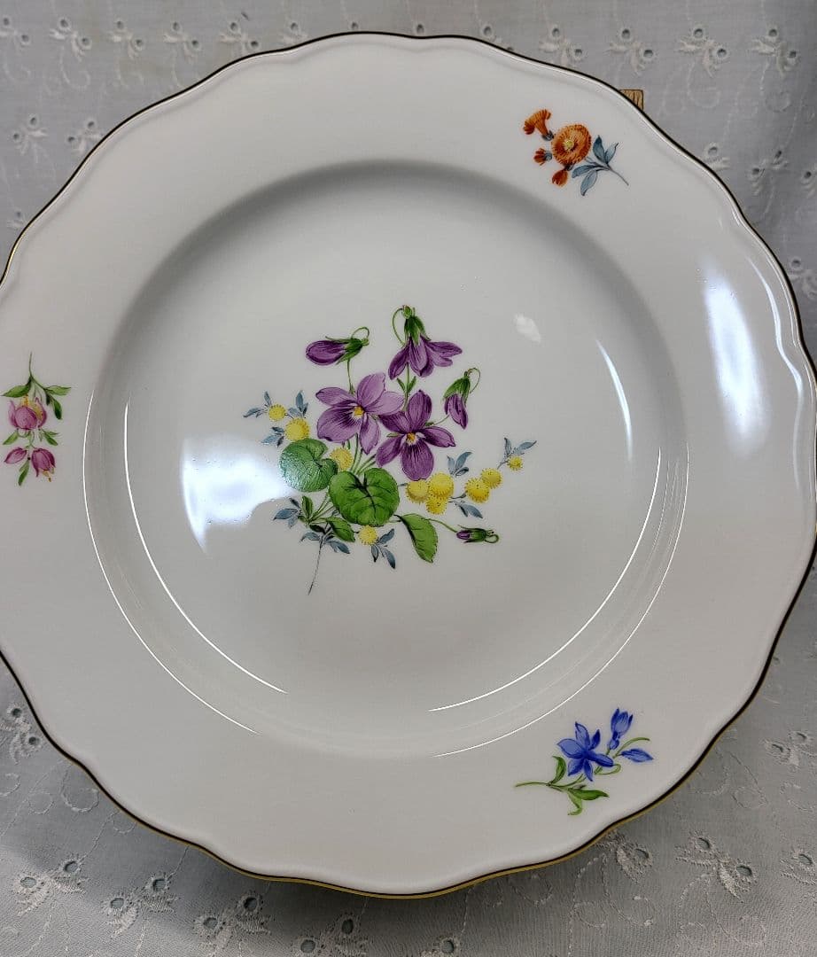 未使用✨マイセン ベーシックフラワー 2つの花 プレート⑥デザート 20 皿