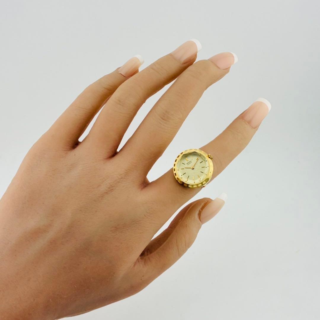【電池交換済】SEIKO　腕時計　リングウォッチ　ゴールド　指輪型　クォーツ