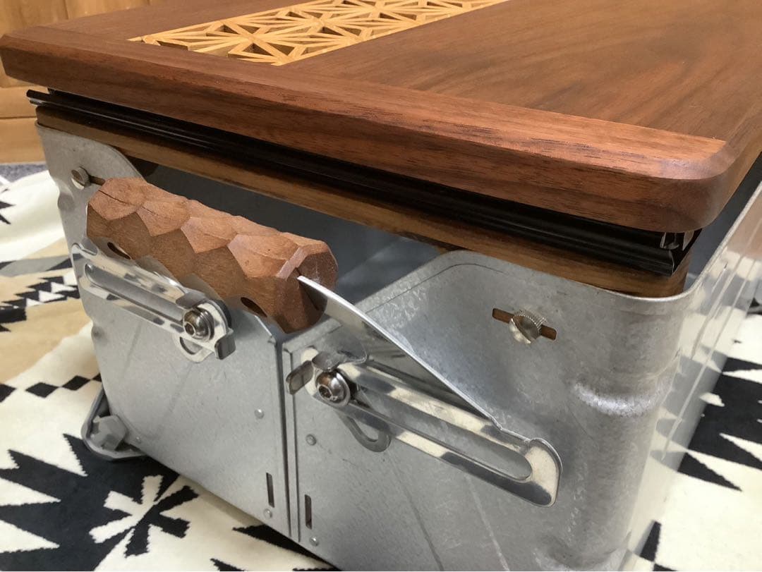 ハル様オーダー品スノーピークシェルコンサイズスライド天板組子細工1402セット