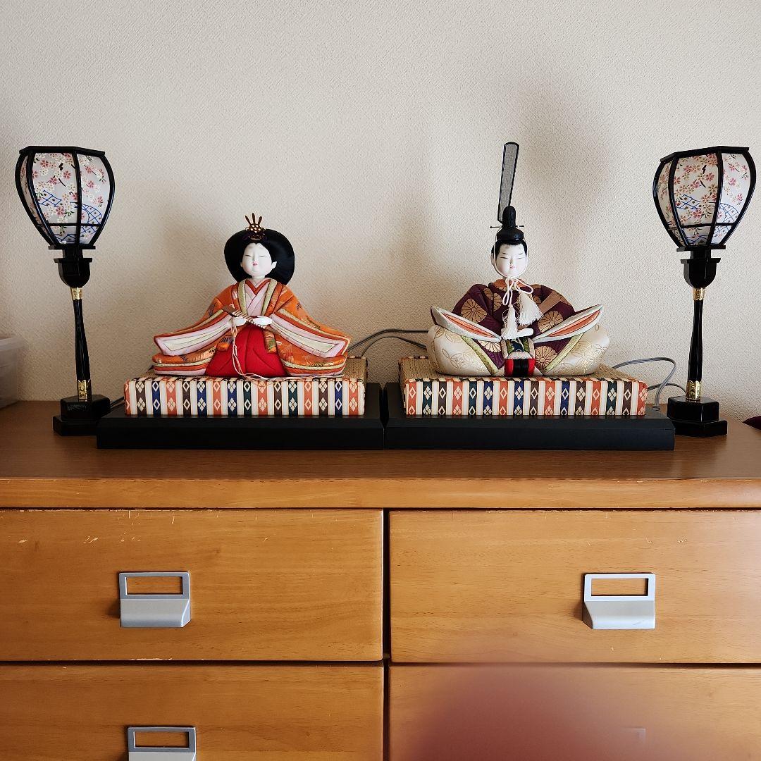 木目込み雛人形 親王飾り(大きめ)雪洞セット