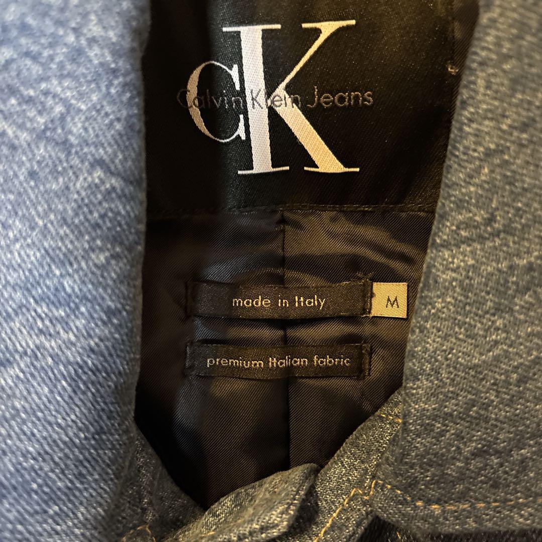 激レア＊カルバンクライン ステンカラーコート デニム　中わた イタリア製　M