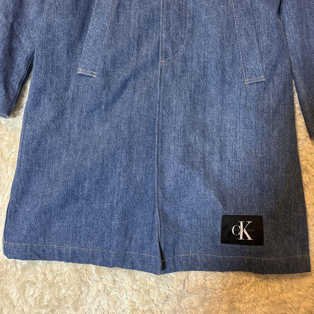 激レア＊カルバンクライン ステンカラーコート デニム　中わた イタリア製　M