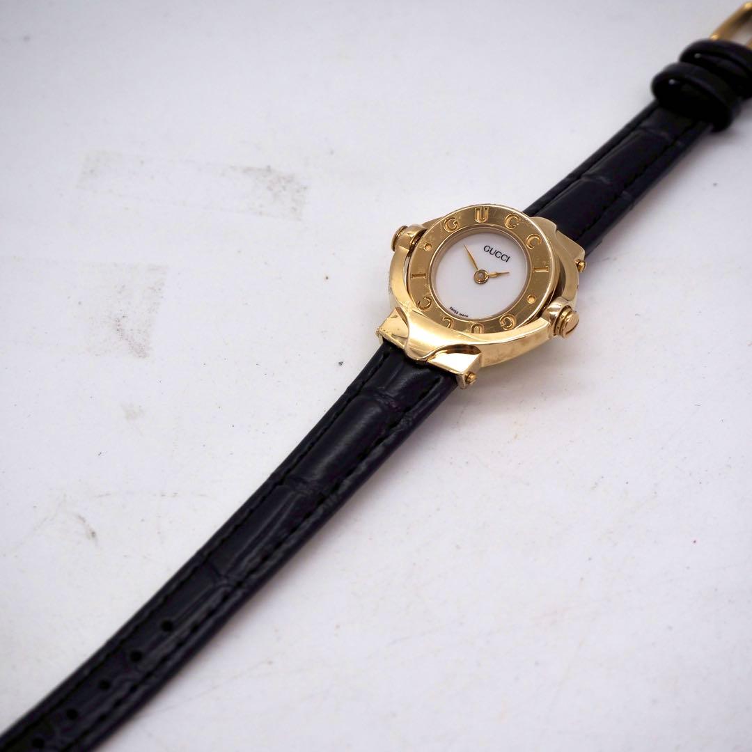 100 稼働 GUCCI 時計　新品ベルト リバーシブル レディース　6600L