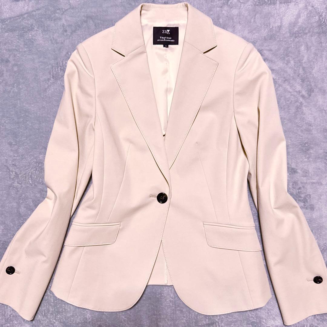 【未使用】23区 パンツスーツ ステッチ フレアパンツ レディース ベージュ