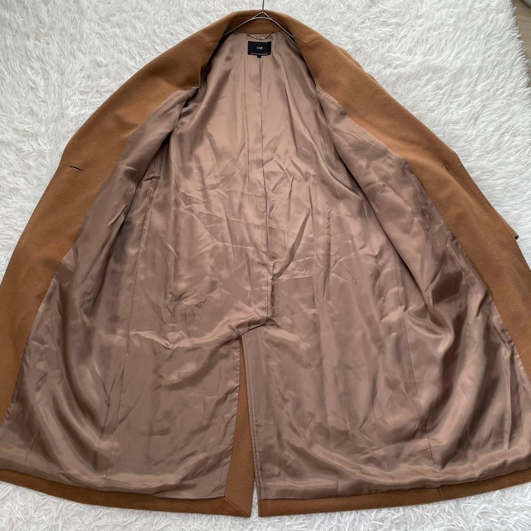 美品 23区 チェスターコート カシミヤ混 キャメル 36 S相当
