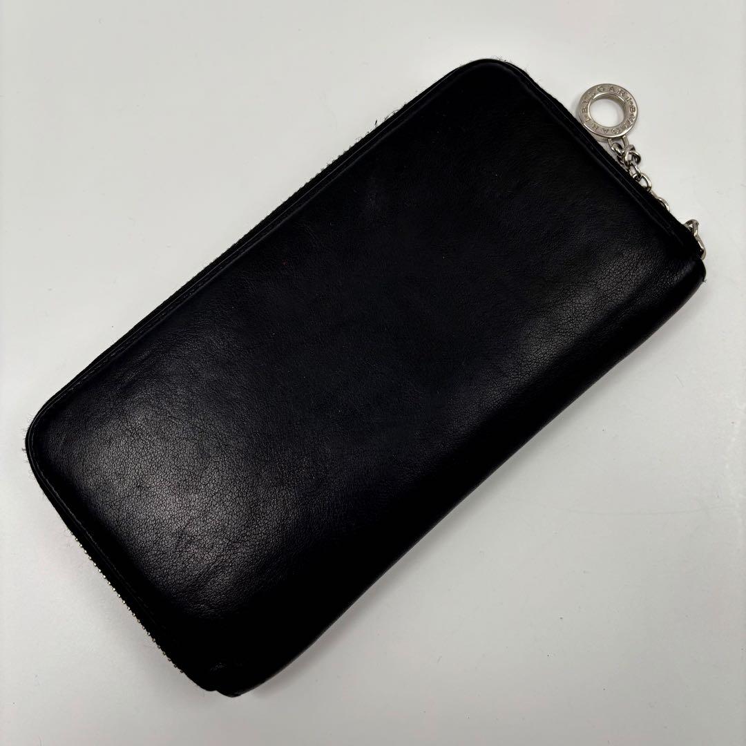✨美品✨　BVLGARI ラウンドファスナー　ビーゼロワン　長財布　ロゴ金具　黒