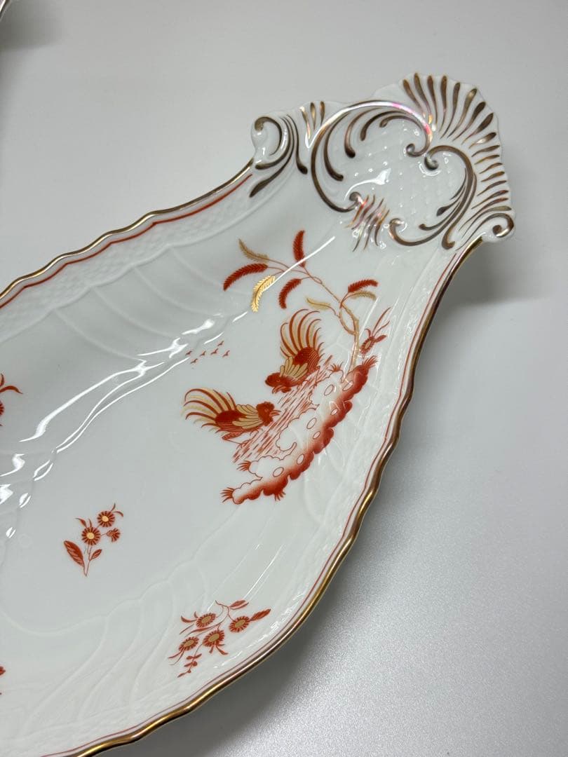 【高級】Richard Ginoriレッドコック ナス型プレート 6枚セット