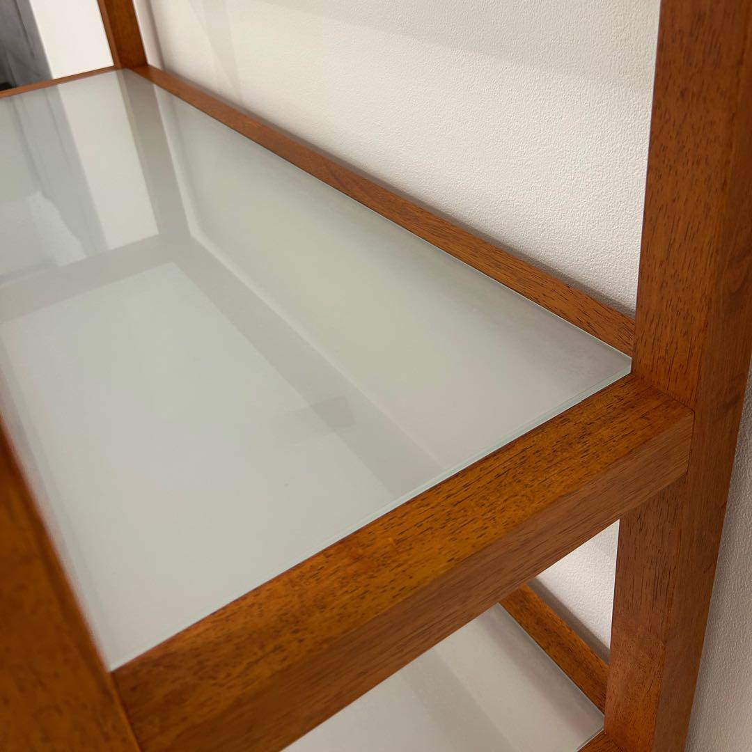 展示品★木製ディスプレイラック オープンラック ガラス棚 北欧風 什器