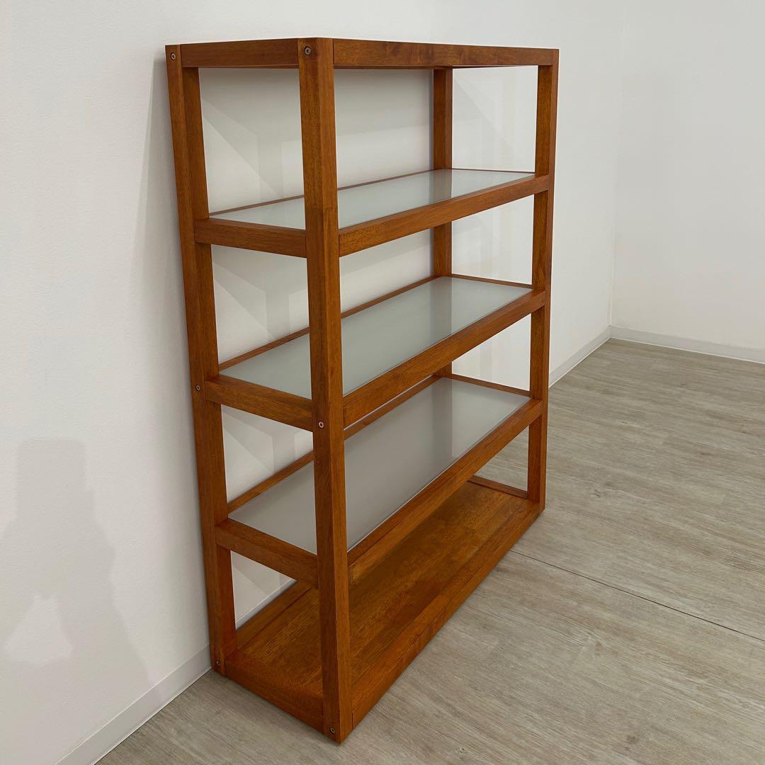 展示品★木製ディスプレイラック オープンラック ガラス棚 北欧風 什器