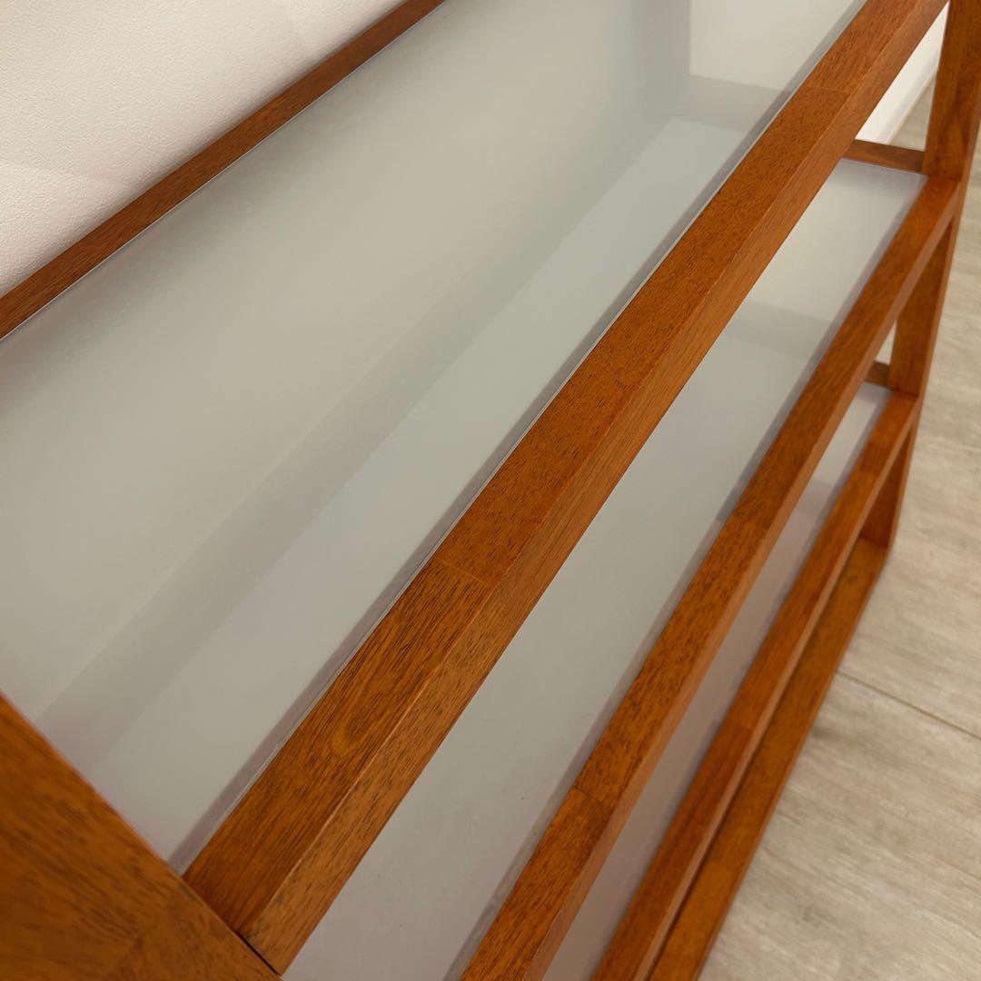 展示品★木製ディスプレイラック オープンラック ガラス棚 北欧風 什器